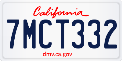 CA license plate 7MCT332