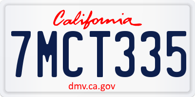 CA license plate 7MCT335