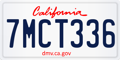 CA license plate 7MCT336