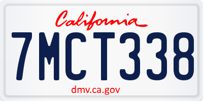 CA license plate 7MCT338