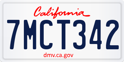CA license plate 7MCT342