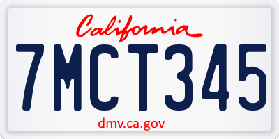CA license plate 7MCT345