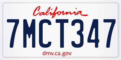 CA license plate 7MCT347