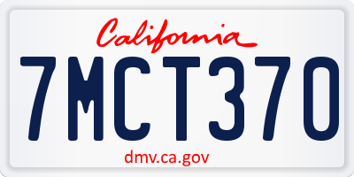 CA license plate 7MCT370