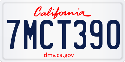 CA license plate 7MCT390