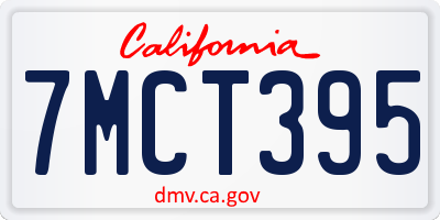 CA license plate 7MCT395