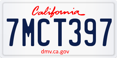 CA license plate 7MCT397