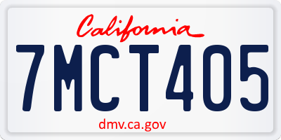 CA license plate 7MCT405