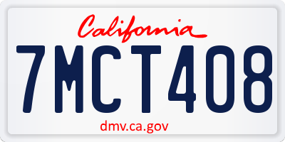 CA license plate 7MCT408