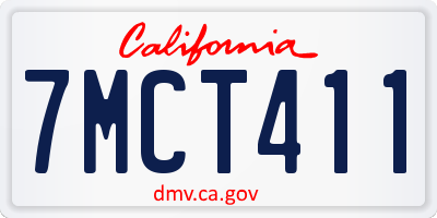 CA license plate 7MCT411