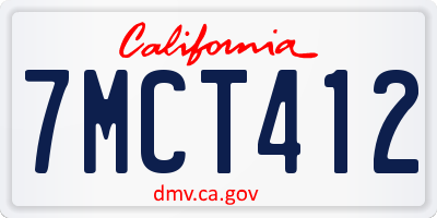CA license plate 7MCT412