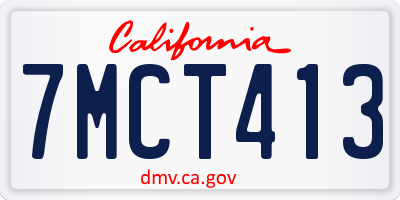 CA license plate 7MCT413
