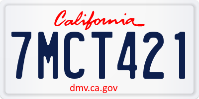 CA license plate 7MCT421