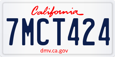 CA license plate 7MCT424