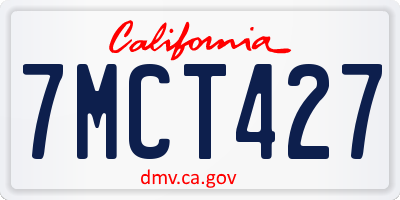 CA license plate 7MCT427