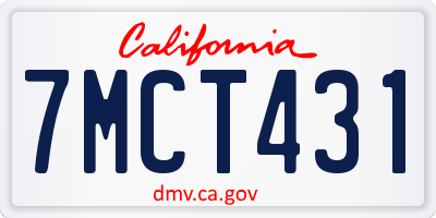 CA license plate 7MCT431