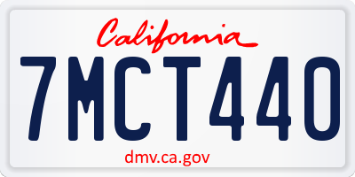 CA license plate 7MCT440
