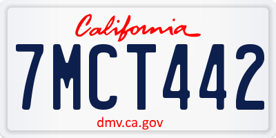 CA license plate 7MCT442