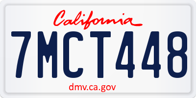 CA license plate 7MCT448