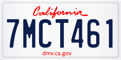 CA license plate 7MCT461
