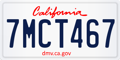CA license plate 7MCT467