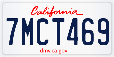 CA license plate 7MCT469