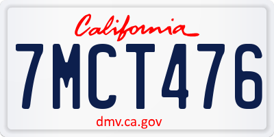 CA license plate 7MCT476