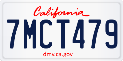 CA license plate 7MCT479