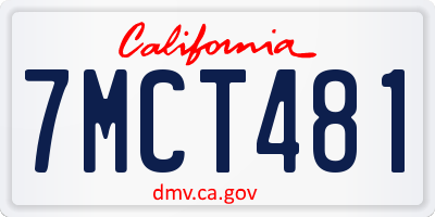 CA license plate 7MCT481