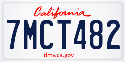 CA license plate 7MCT482