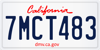 CA license plate 7MCT483