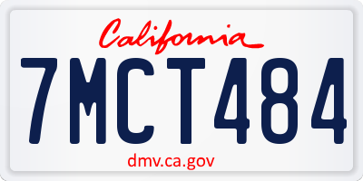 CA license plate 7MCT484