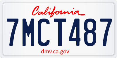 CA license plate 7MCT487