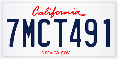 CA license plate 7MCT491