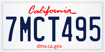 CA license plate 7MCT495