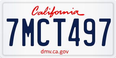 CA license plate 7MCT497