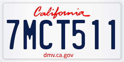 CA license plate 7MCT511