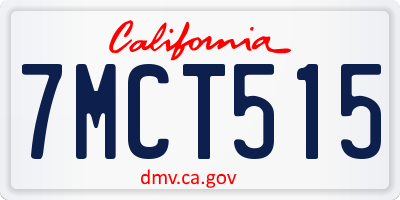 CA license plate 7MCT515