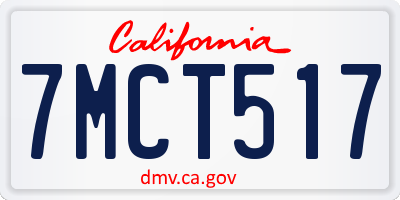 CA license plate 7MCT517
