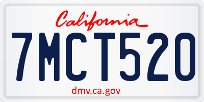 CA license plate 7MCT520