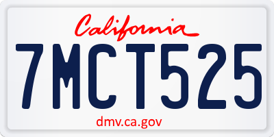 CA license plate 7MCT525