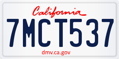 CA license plate 7MCT537