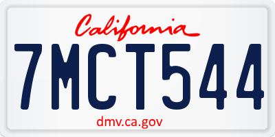 CA license plate 7MCT544