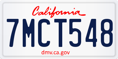 CA license plate 7MCT548