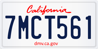 CA license plate 7MCT561