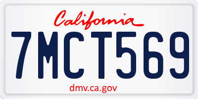 CA license plate 7MCT569