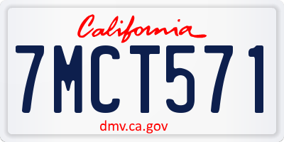 CA license plate 7MCT571