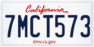 CA license plate 7MCT573