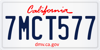 CA license plate 7MCT577