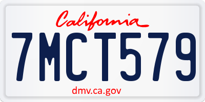 CA license plate 7MCT579